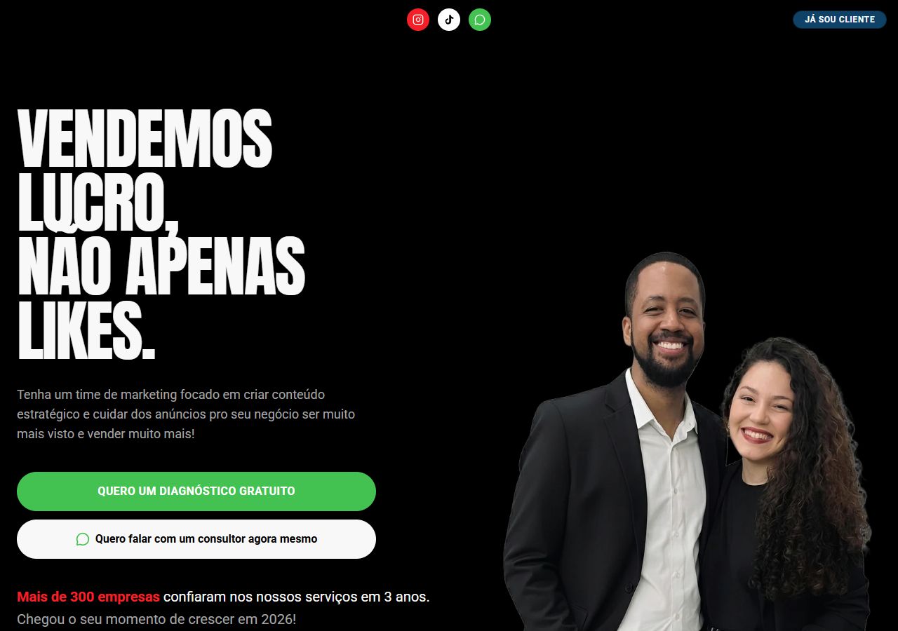 Página inicial da Preâmbulo Marketing